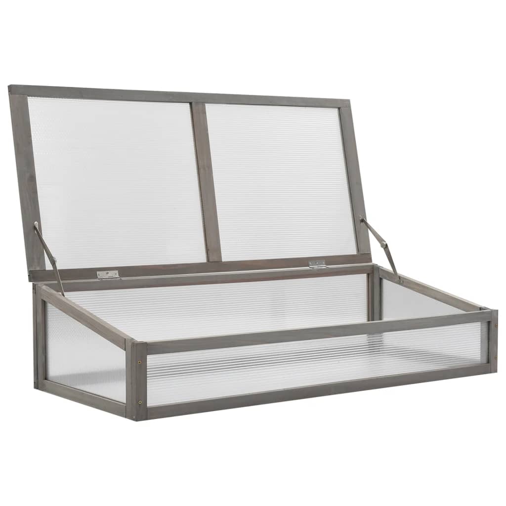 højbed med drivhus 110x54x120 cm massivt grantræ