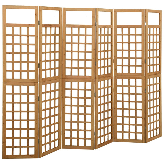 6-panels rumdeler/espalier 242,5x180 cm massivt grantræ