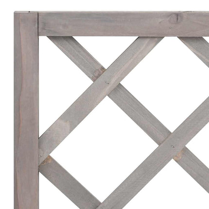 plantekasse med espalier 70x30x135 cm massivt fyrretræ grå