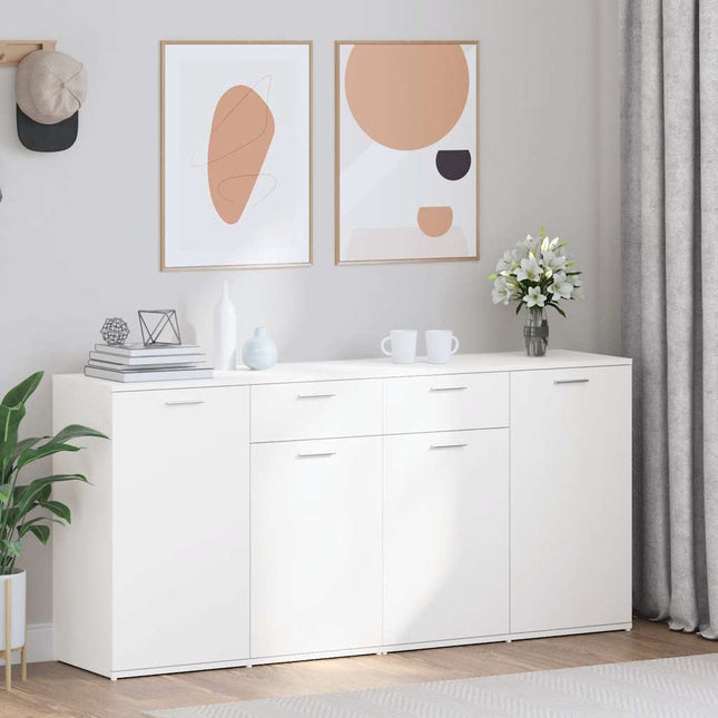 skænk 160x36x75 cm konstrueret træ hvid