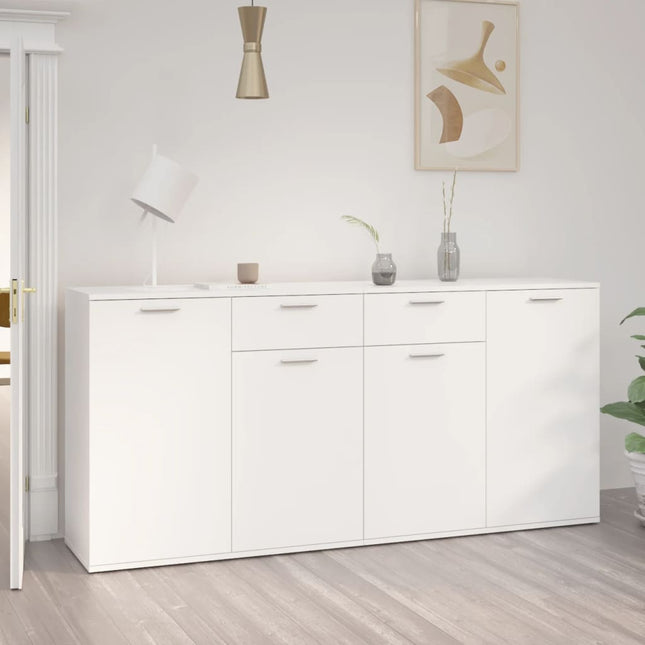 skænk 160x36x75 cm konstrueret træ hvid