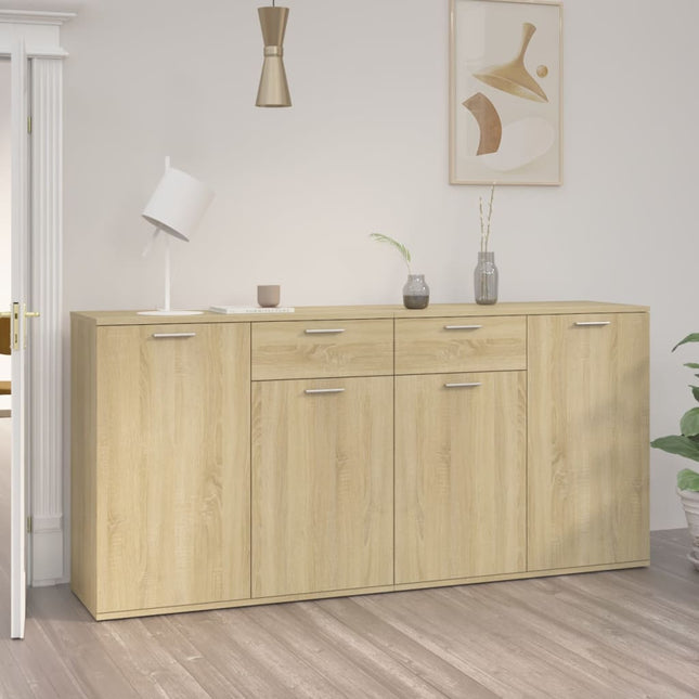 skænk 160x36x75 cm konstrueret træ sonoma-eg