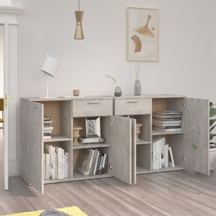 skænk 160x36x75 cm konstrueret træ betongrå