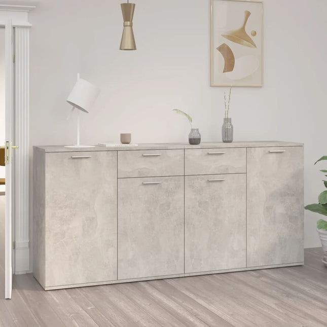 skænk 160x36x75 cm konstrueret træ betongrå