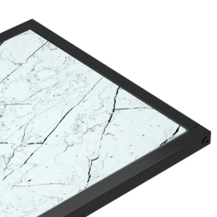 sidebord 50x35x65 cm hærdet glas hvid marmor