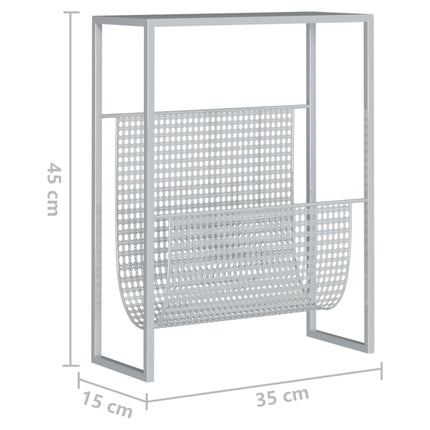 magasinholder 35x15x45 cm stål sølvfarvet