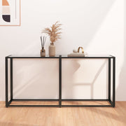 konsolbord 160x35x75,5 cm hærdet glas transparent