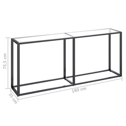konsolbord 180x35x75,5 cm hærdet glas transparent