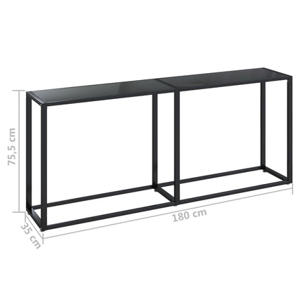 konsolbord 180x35x75,5 cm hærdet glas sort