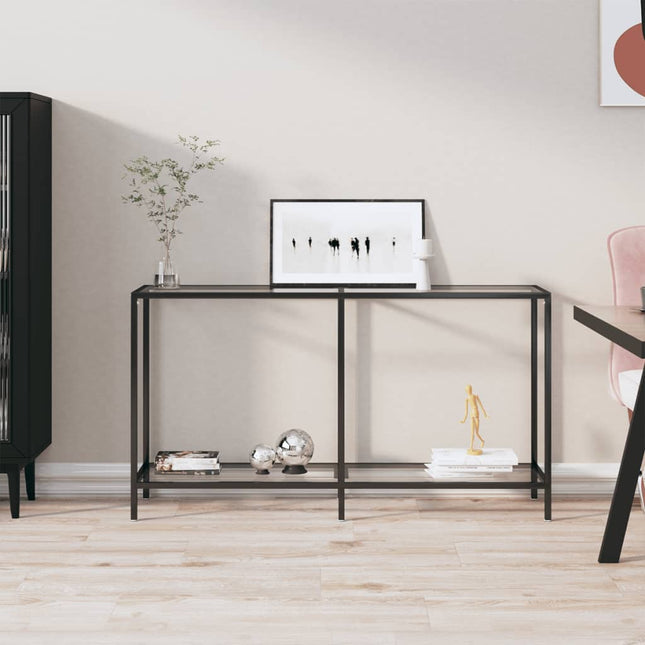konsolbord 140x35x75,5 cm hærdet glas transparent