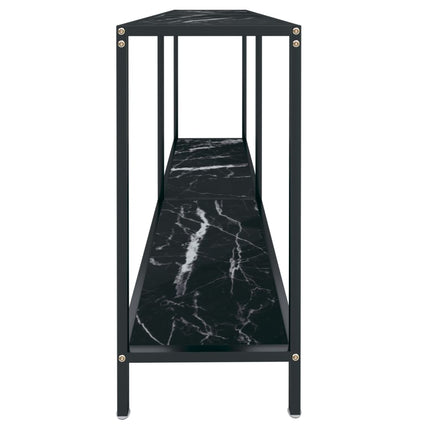 konsolbord 140x35x75,5 cm hærdet glas sort