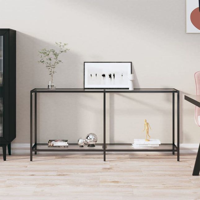 konsolbord 160x35x75,5 cm hærdet glas transparent