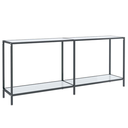 konsolbord 180x35x75,5 cm hærdet glas hvid