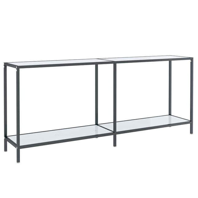 konsolbord 180x35x75,5 cm hærdet glas hvid