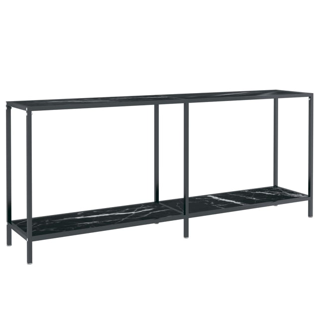 konsolbord 180x35x75,5 cm hærdet glas sort