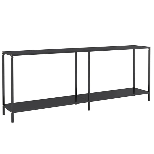konsolbord 200x35x75,5 cm hærdet glas sort