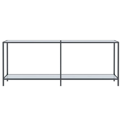 konsolbord 200x35x75,5 cm hærdet glas hvid