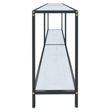 konsolbord 200x35x75,5 cm hærdet glas hvid