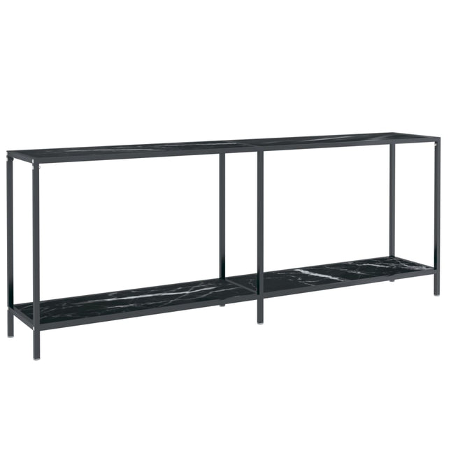 konsolbord 200x35x75,5 cm hærdet glas sort