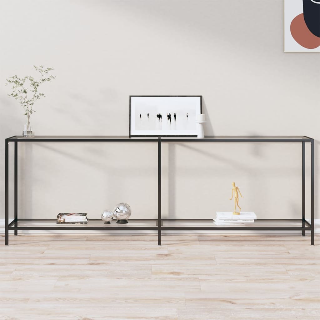 konsolbord 220x35x75,5 cm hærdet glas transparent