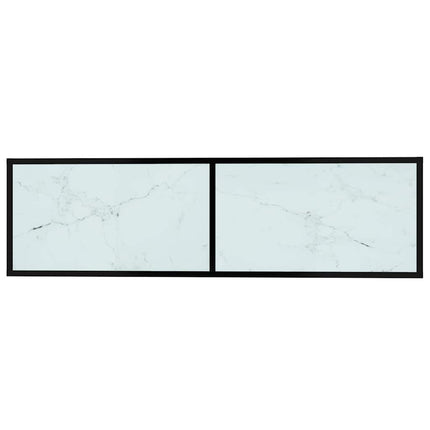 tv-bord 140x40x40,5 cm hærdet glas marmoreffekt hvid