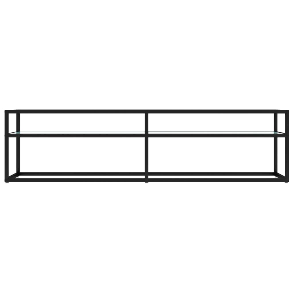 tv-bord 160x40x40,5 cm hærdet glas marmoreffekt hvid