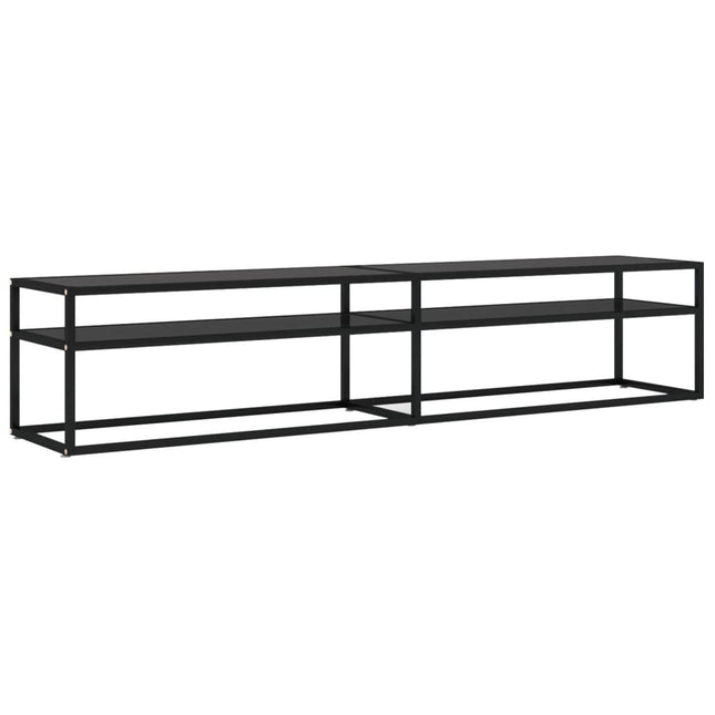 tv-bord 200x40x40,5 cm hærdet glas sort