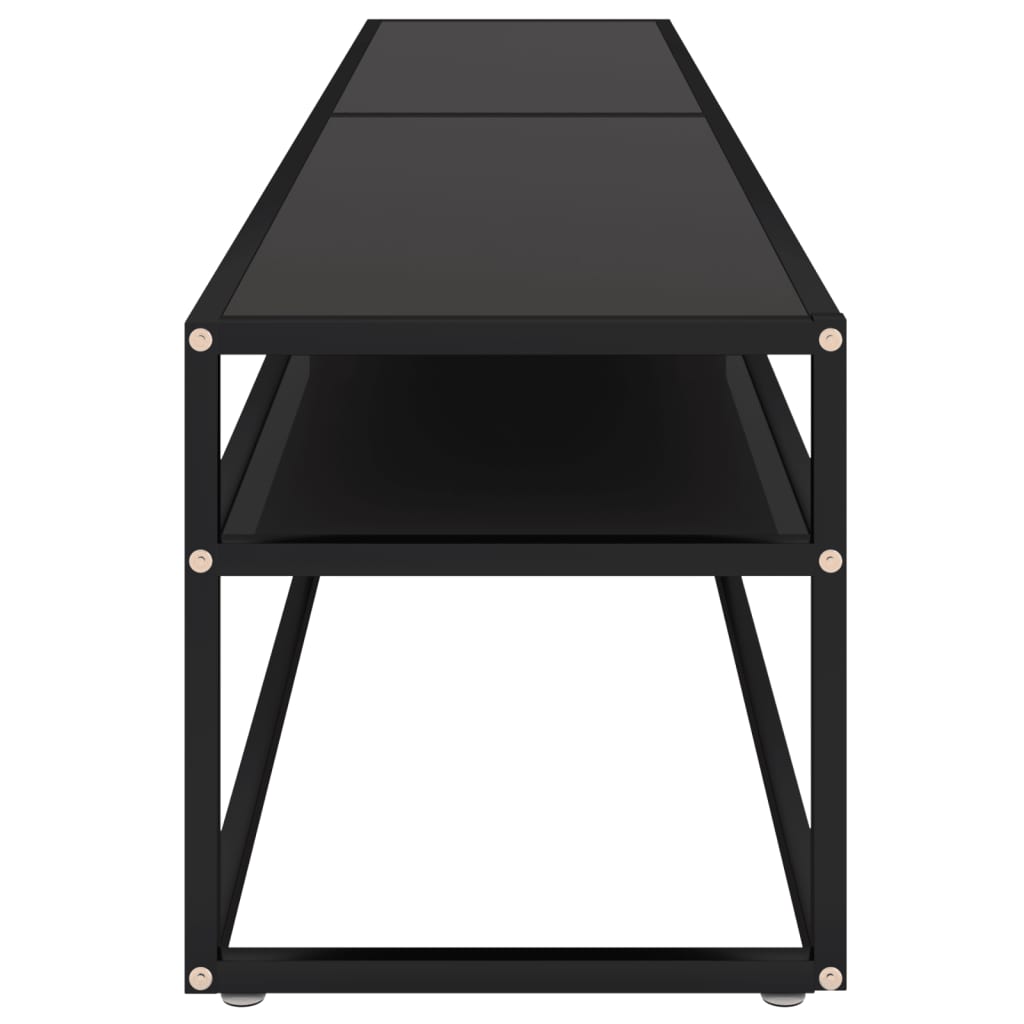 tv-bord 200x40x40,5 cm hærdet glas sort