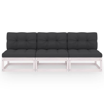 3-personers sofa med hynder massivt fyrretræ