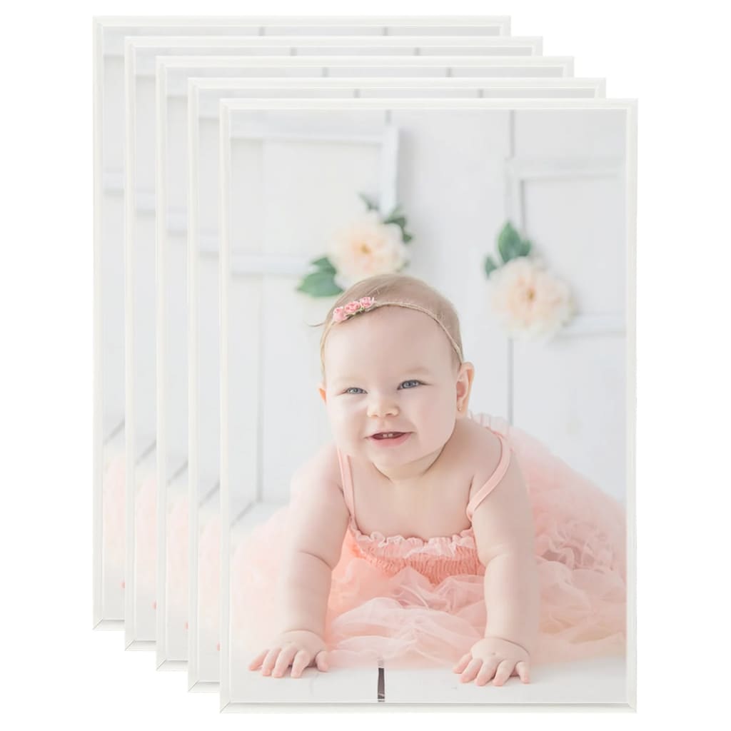 billedrammer 5 stk. til bord 21x29,7 cm MDF sølvfarvet