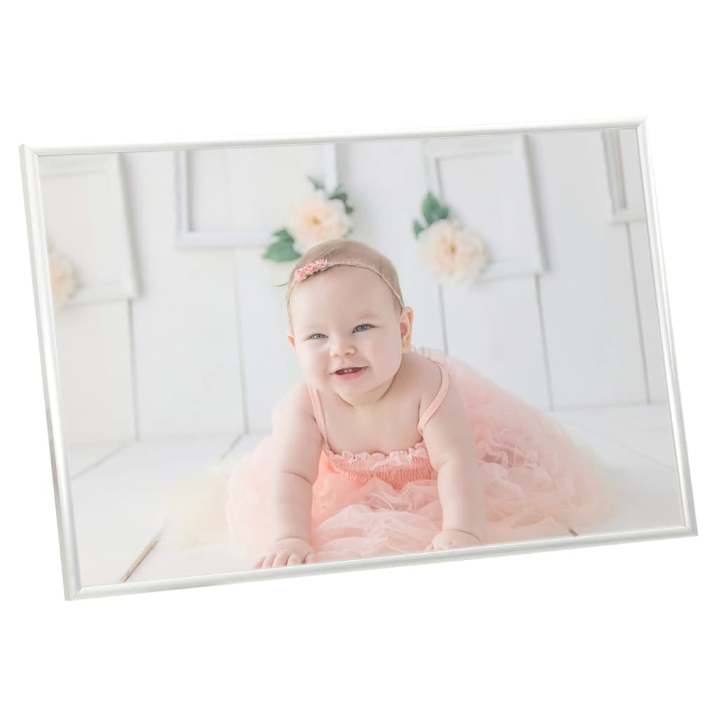 billedrammer 5 stk. til væg eller bord 70x90 cm MDF sølvfarvet