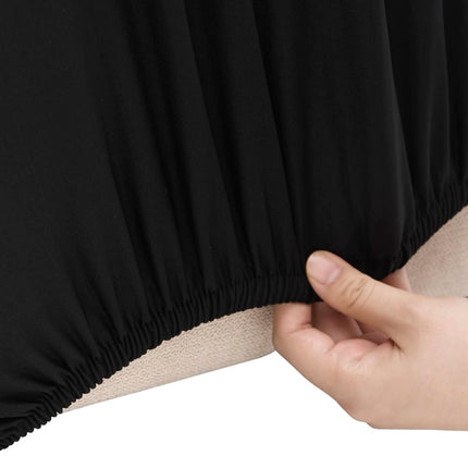 elastisk 4-personers sofabetræk polyesterjersey sort