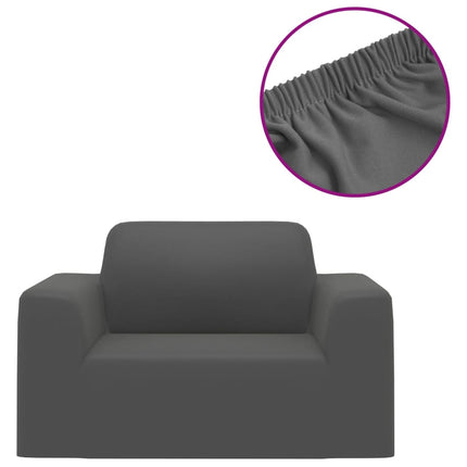 elastisk sofabetræk polyesterjersey antracitgrå