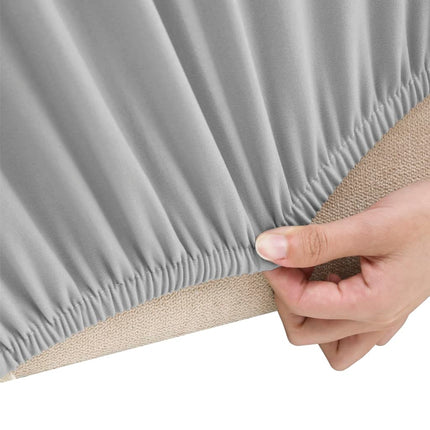 elastisk 3-personers sofabetræk polyesterjersey grå
