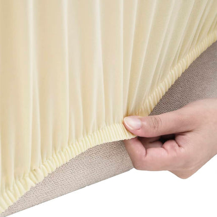 elastisk 3-personers sofabetræk polyesterjersey cremefarvet