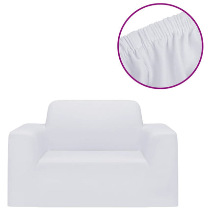 elastisk sofabetræk polyesterjersey hvid