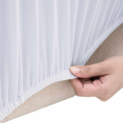 elastisk 2-personers sofabetræk polyesterjersey hvid