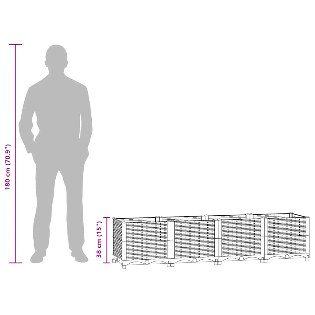 højbed 160x40x38 cm polypropylen
