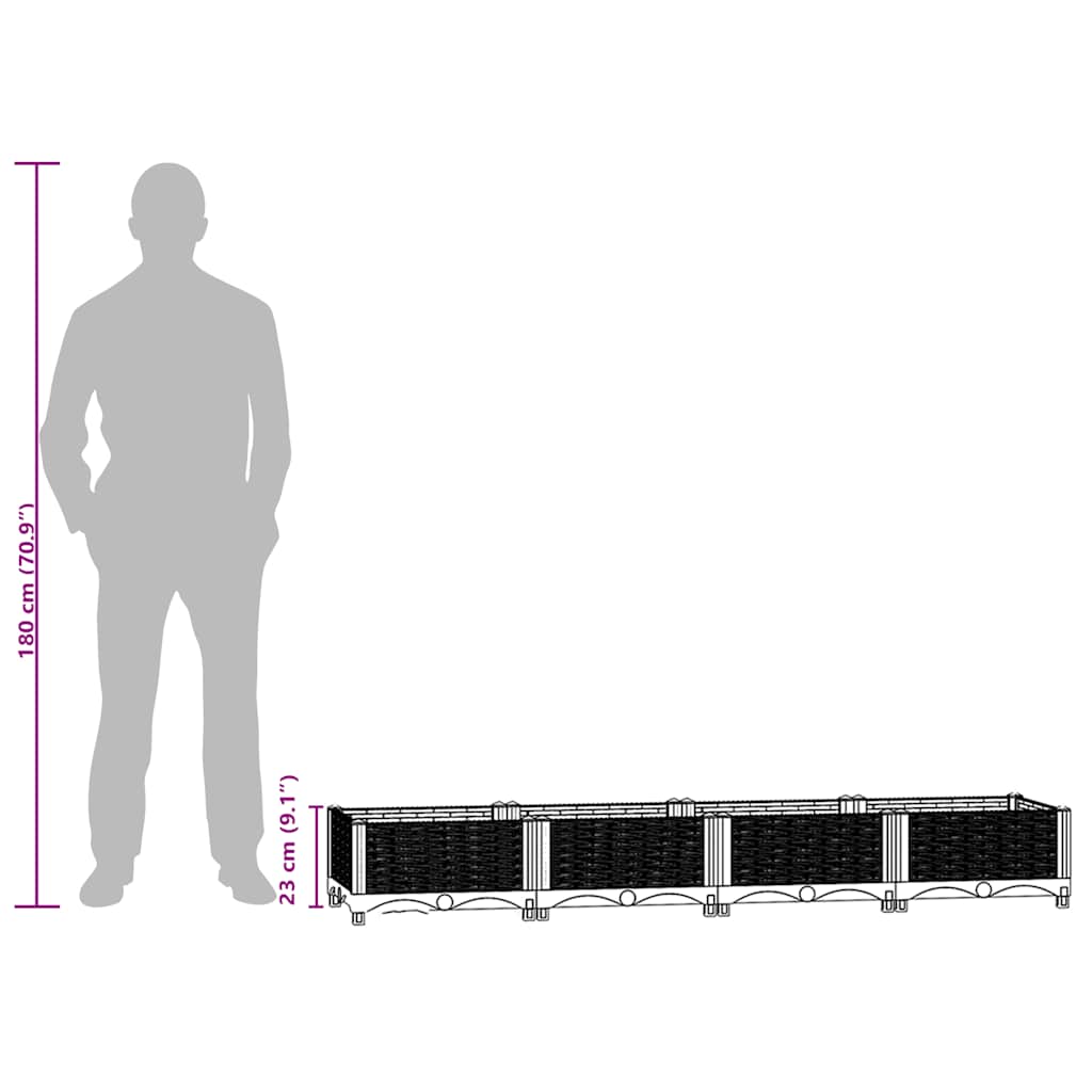 højbed 160x40x23 cm polypropylen