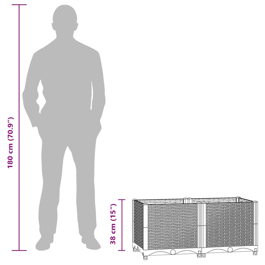 højbed 80x40x38 cm polypropylen