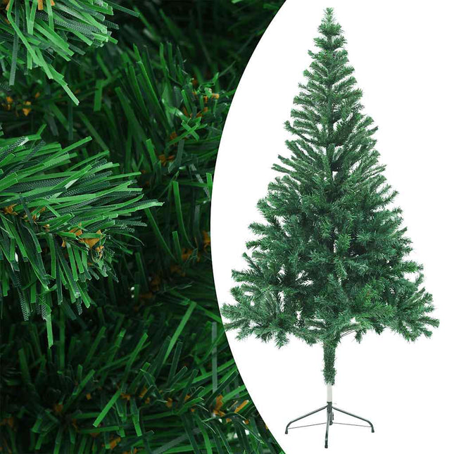 kunstigt juletræ med lys og kuglesæt 150 cm 380 grene
