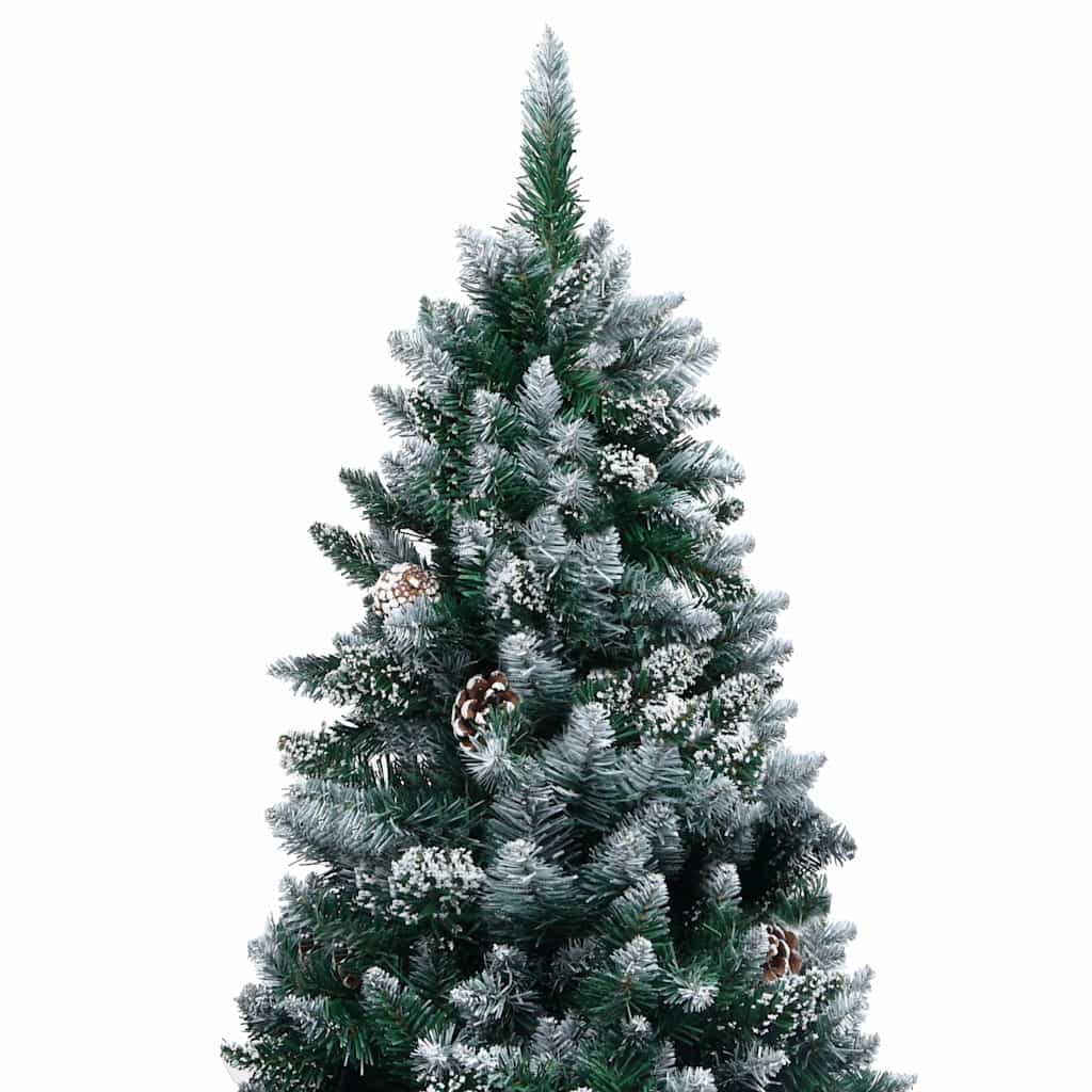 kunstigt juletræ med LED og kuglesæt og fyrrekogler 180 cm