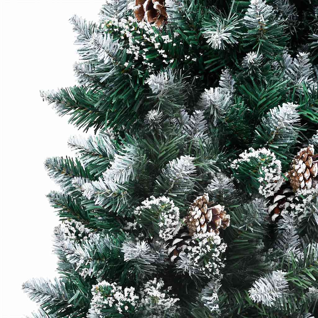 kunstigt juletræ med LED og kuglesæt og fyrrekogler 180 cm