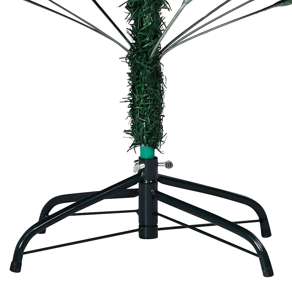 kunstigt juletræ med lys og kuglesæt 150 cm PVC grøn
