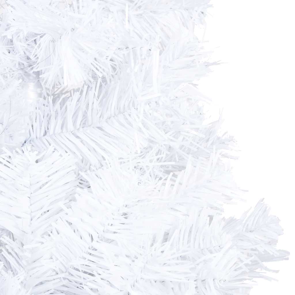 kunstigt juletræ med lys og kuglesæt 150 cm PVC hvid