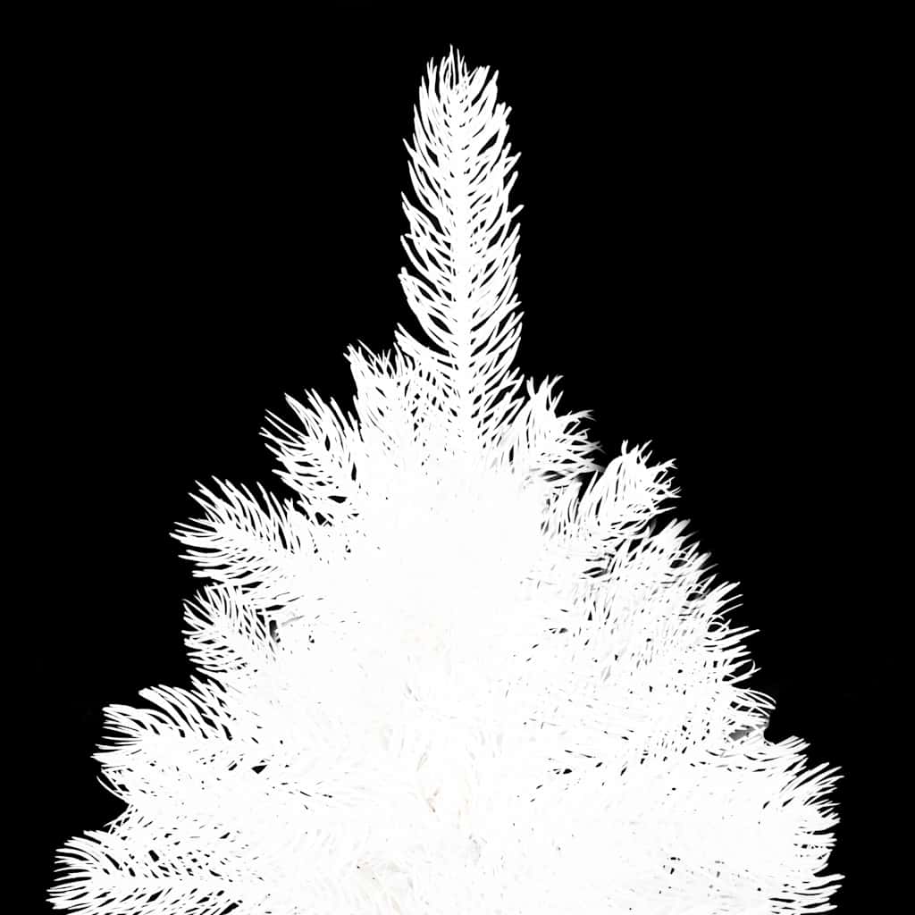 kunstigt juletræ med lys og kuglesæt 120 cm hvid