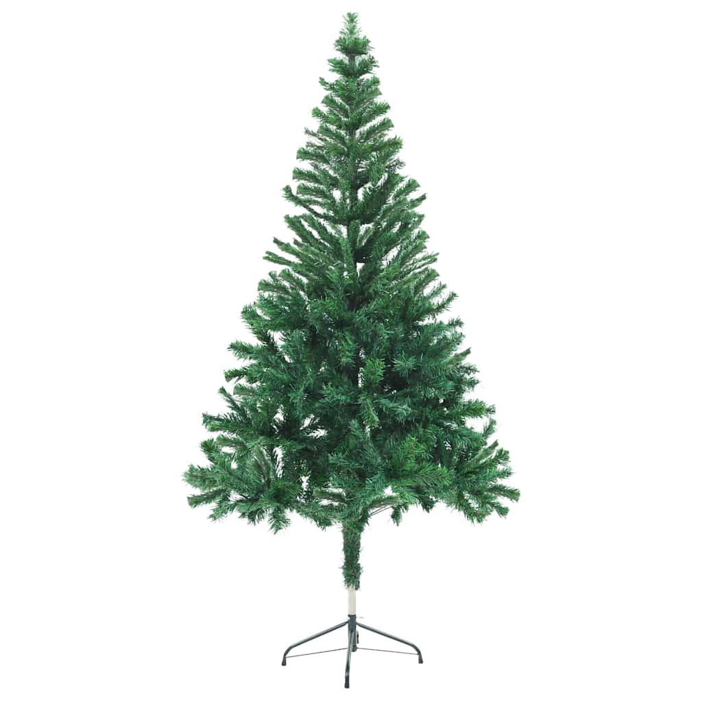 kunstigt juletræ med lys og kuglesæt 150 cm 380 grene