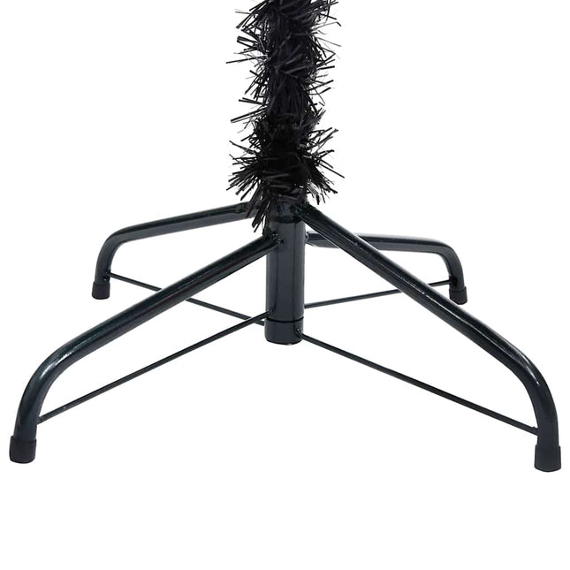 kunstigt juletræ med lys og kuglesæt 120 cm PVC sort