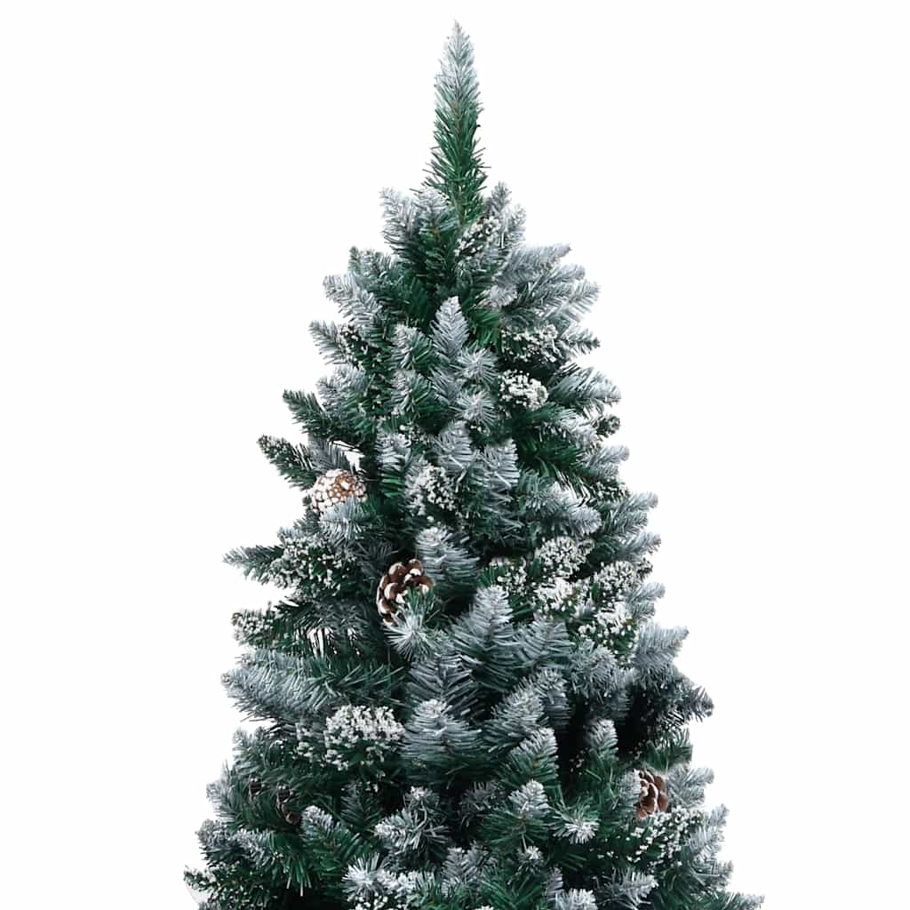 kunstigt juletræ med LED og kuglesæt og fyrrekogler 240 cm
