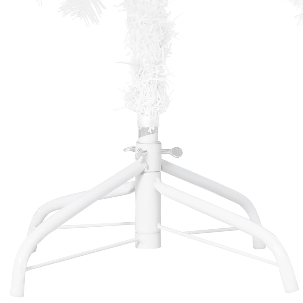 kunstigt juletræ med lys og kuglesæt 120 cm PVC hvid